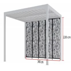 5 Panneaux Moucharabieh En Acier époxy Gris Pour Côté 3,60m De La Pergola Bioclimatique Alu 10,80m² Habrita -Boutique De Jardin 5 panneaux moucharabieh en acier epoxy gris pour cote 360m de la pergola bioclimatique alu 1080m habrita 1