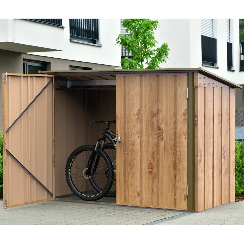 Abri à Vélos En Acier Imitation Bois Monopente 2,05m² + Kit D'ancrage - DURAMAX 4 Abri à Vélos En Acier Imitation Bois Monopente 2,05m² + Kit D'ancrage - DURAMAX – Image 2