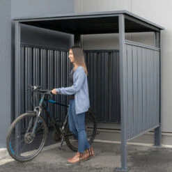 Abri à Vélos En Acier Thermolaqué Gris Anthracite 3,6m² Westmann -Boutique De Jardin abri a velos en acier thermolaque gris anthracite 36m westmann 3