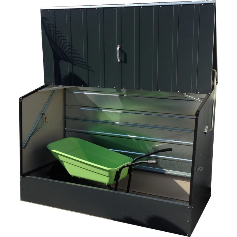 Abri à Vélos En Métal 1750L Anthracite 1,74m² + Kit D'ancrage TRIMETALS 4 Abri à Vélos En Métal 1750L Anthracite 1,74m² + Kit D'ancrage TRIMETALS – Image 2