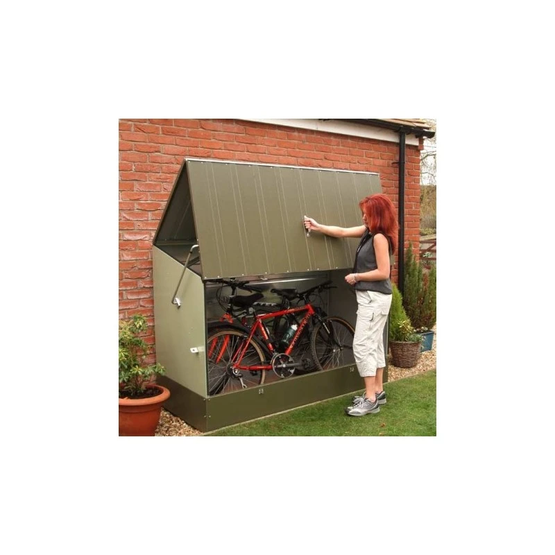 Abri à Vélos En Métal 1750L Vert 1,74m² + Kit D'ancrage TRIMETALS 4 Abri à Vélos En Métal 1750L Vert 1,74m² + Kit D'ancrage TRIMETALS – Image 2