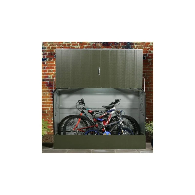 Abri à Vélos En Métal 1750L Vert 1,74m² + Kit D'ancrage TRIMETALS 5 Abri à Vélos En Métal 1750L Vert 1,74m² + Kit D'ancrage TRIMETALS – Image 3
