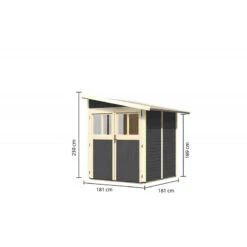 Abri Adossé En Bois Vitrifié Gris 3,27m² Wandlitz 2 - Karibu -Boutique De Jardin abri adosse en bois vitrifie gris 327m wandlitz 2 karibu 2