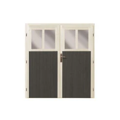 Abri Adossé En Bois Vitrifié Gris 3,27m² Wandlitz 2 - Karibu -Boutique De Jardin abri adosse en bois vitrifie gris 327m wandlitz 2 karibu 5