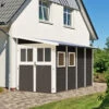 Abri De Jardin Adossé En Bois Vitrifié Gris 6,26m² Wandlitz 4 - Karibu -Boutique De Jardin abri adosse en bois vitrifie gris 626m wandlitz 4 karibu