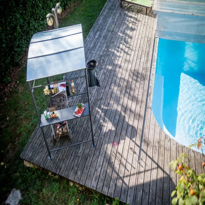 Abri Barbecue En Acier Epoxy Gris 3,37m² HABRITA 5 Abri Barbecue En Acier Epoxy Gris 3,37m² HABRITA – Image 3