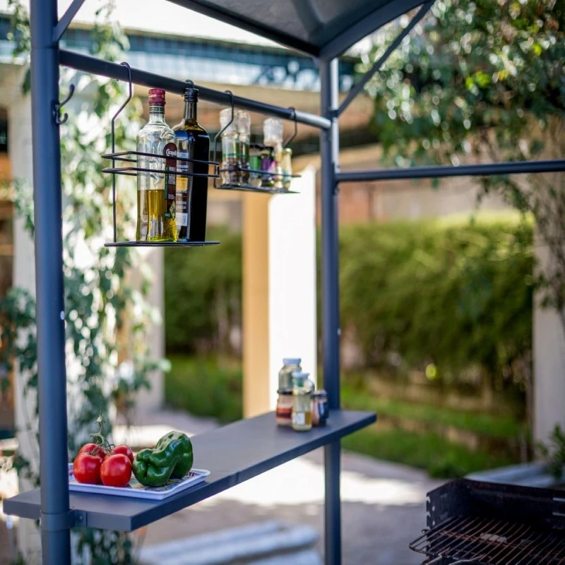 Abri Barbecue En Acier Epoxy Gris 3,37m² HABRITA 7 Abri Barbecue En Acier Epoxy Gris 3,37m² HABRITA – Image 5