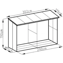 Abri Buches En Métal Anthracite 6 Stères X-metal -Boutique De Jardin abri buches en metal anthracite 6 steres x metal 4