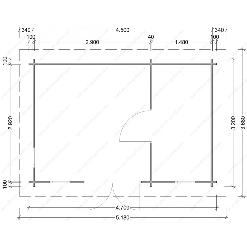 Abri Cloisonné En Bois 15m² MODERNE Traité Marron 40mm Gardy Shelter 4 Abri Cloisonné En Bois 15m² MODERNE Traité Marron 40mm Gardy Shelter – Image 2