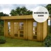 Abri Cloisonné En Bois 15m² MODERNE Traité Marron 40mm Gardy Shelter -Boutique De Jardin abri cloisonne en bois 15m moderne traite marron 40mm gardy shelter