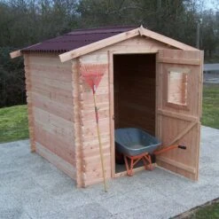 Abri En Douglas DALIA 4,71m² En Madriers 20mm - HABRITA -Boutique De Jardin abri dalia 482m en madriers douglas 20mm sans plancher habrita 1 2