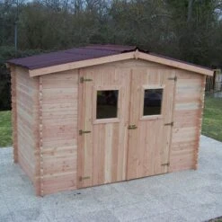 Abri De Jardin En Douglas DALIA 5,24m² Madriers 20mm + Couverture Onduline - HABRITA -Boutique De Jardin abri dalia 524m en madriers douglas 20mm sans plancher habrita 1 2