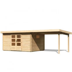 Abri De Jardin 11,49m² En Bois Massif 40mm Trittau 5 Avec Appentis 330cm – Karibu -Boutique De Jardin abri de jardin 1149m en bois massif 40mm trittau 5 avec appentis 330cm woodfeeling 2