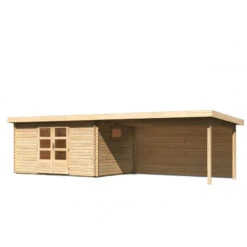 Abri De Jardin 11,49m² En Bois Massif 40mm Trittau 5 Avec Appentis 440cm Et Paroi Arrière – Karibu -Boutique De Jardin abri de jardin 1149m en bois massif 40mm trittau 5 avec appentis 440cm et paroi arriere woodfeeling 2