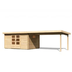 Abri De Jardin 11,49m² En Bois Massif 40mm Trittau 5 Avec Appentis 440cm – Karibu -Boutique De Jardin abri de jardin 1149m en bois massif 40mm trittau 5 avec appentis 440cm woodfeeling 3