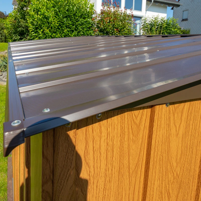 Abri De Jardin 11,58m² Toit Double Pente En Acier Galvanisé Aspect Bois Spacemaker 5 Abri De Jardin 11,58m² Toit Double Pente En Acier Galvanisé Aspect Bois Spacemaker – Image 3