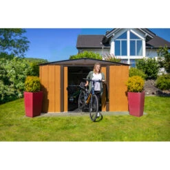 Abri De Jardin 11,58m² Toit Double Pente En Acier Galvanisé Aspect Bois Spacemaker 12 Abri De Jardin 11,58m² Toit Double Pente En Acier Galvanisé Aspect Bois Spacemaker -Boutique De Jardin abri de jardin 1158m toit double pente en acier galvanise aspect bois spacemaker 4