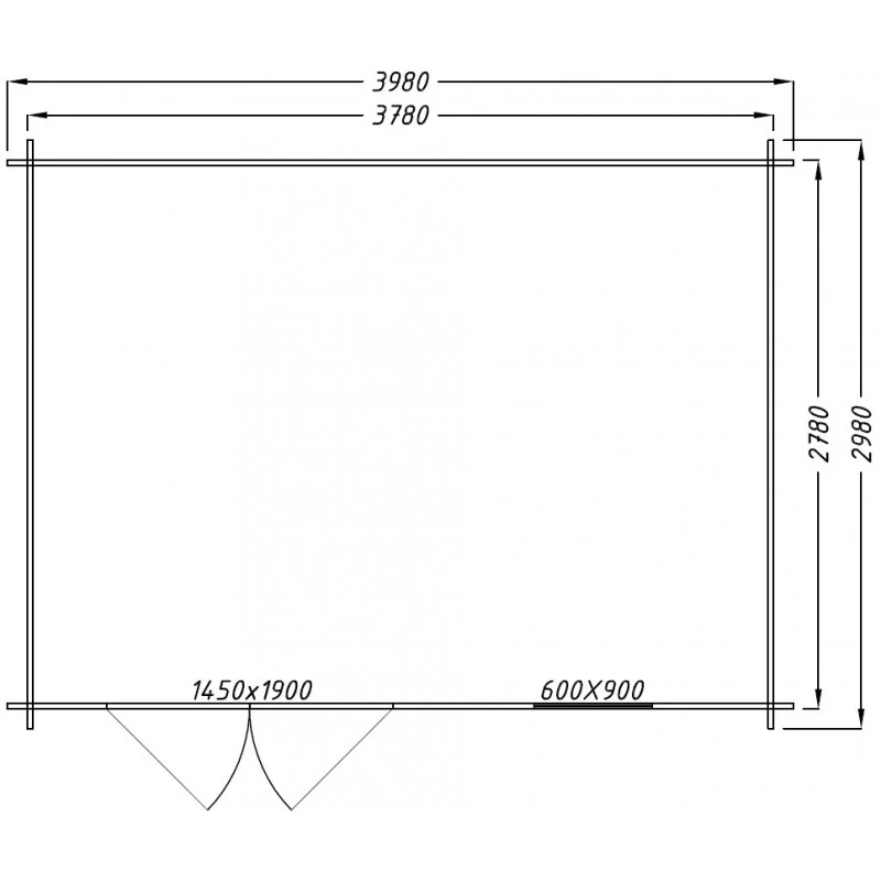 Abri De Jardin 12m² PLUS En Bois 40mm Brut Gardy Shelter 4 Abri De Jardin 12m² PLUS En Bois 40mm Brut Gardy Shelter – Image 2