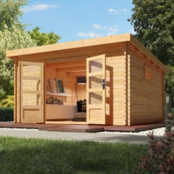 Abri De Jardin 14,97m² En Bois Massif 40mm Trittau 6 – Karibu