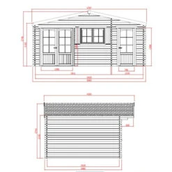 Abri De Jardin 22,04m² En Sapin Blanc FSC 40mm ROSTOCK + Shingles Rouges - SOLID -Boutique De Jardin abri de jardin 2204m en sapin blanc fsc 40mm rostock shingles rouges solid 2