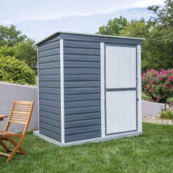 Abri De Jardin 2,35m² Monopente En Acier Galvanisé Anthracite Spacemaker 13 Abri De Jardin 2,35m² Monopente En Acier Galvanisé Anthracite Spacemaker -Boutique De Jardin abri de jardin 235m monopente en acier galvanise anthracite spacemaker 5