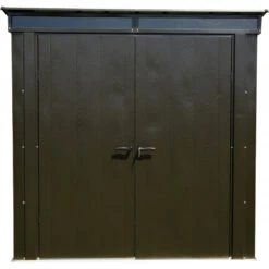 Abri De Jardin 2,55m² Monopente En Acier Galvanisé Noir Avec Toit Skylight Spacemaker -Boutique De Jardin abri de jardin 255m monopente en acier galvanise noir avec toit skylight spacemaker 2