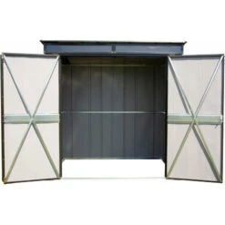 Abri De Jardin 2,55m² Monopente En Acier Galvanisé Noir Avec Toit Skylight Spacemaker -Boutique De Jardin abri de jardin 255m monopente en acier galvanise noir avec toit skylight spacemaker 3