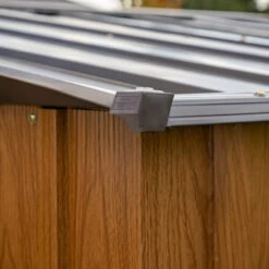 Abri De Jardin 2,93m² Toit Double Pente En Acier Galvanisé Aspect Bois Spacemaker -Boutique De Jardin abri de jardin 293m toit double pente en acier galvanise aspect bois spacemaker 4