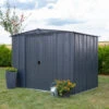 Abri De Jardin 4,58m² Toit Double Pente En Acier Galvanisé Anthracite Spacemaker -Boutique De Jardin abri de jardin 458m toit double pente en acier galvanise anthracite spacemaker