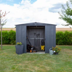 Abri De Jardin 4,58m² Toit Double Pente En Acier Galvanisé Anthracite Spacemaker 12 Abri De Jardin 4,58m² Toit Double Pente En Acier Galvanisé Anthracite Spacemaker -Boutique De Jardin abri de jardin 458m toit double pente en acier galvanise anthracite spacemaker 4