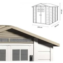 Abri De Jardin 6,03m² En PVC Avec Plancher Evo Tuscany 240 – Garofalo -Boutique De Jardin abri de jardin 603m en pvc avec plancher evo tuscany 240 garofalo 5