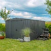 Abri De Jardin 8,5m² Toit Double Pente En Acier Galvanisé Anthracite Spacemaker -Boutique De Jardin abri de jardin 85m toit double pente en acier galvanise anthracite spacemaker