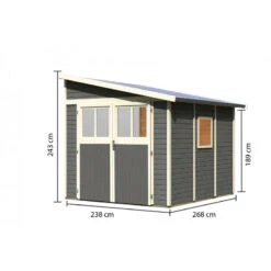 Abri De Jardin Adossé En Bois Gris Terre 6,23m² Bomlitz 3 - Karibu -Boutique De Jardin abri de jardin adosse en bois gris terre 623m bomlitz 3 karibu 2