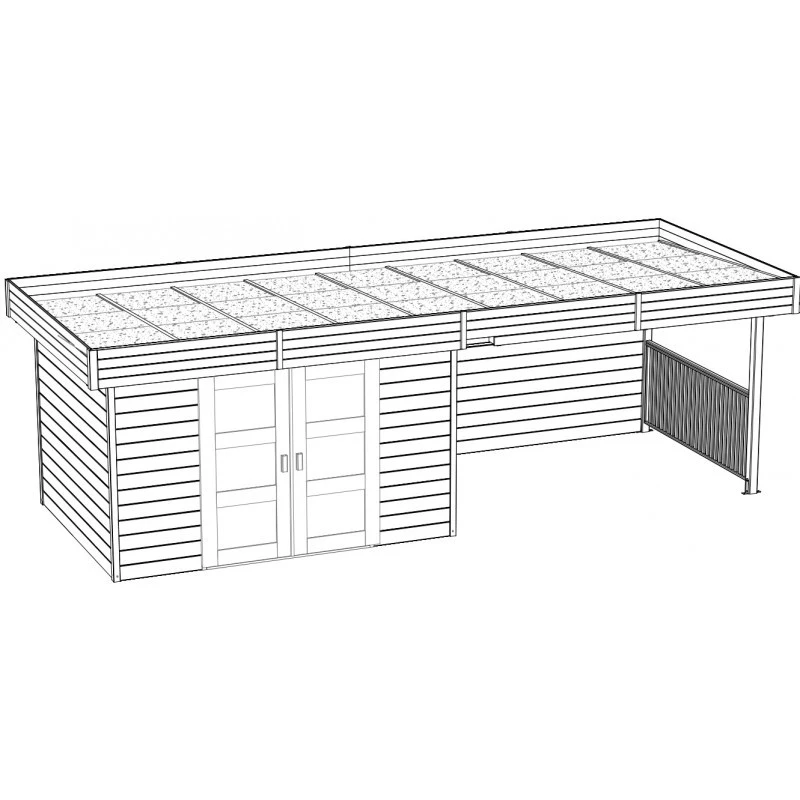 Abri De Jardin Arhus 7,65m² En Bois Massif 28mm Avec Terrasse Couverte - SOLID 6 Abri De Jardin Arhus 7,65m² En Bois Massif 28mm Avec Terrasse Couverte - SOLID – Image 4