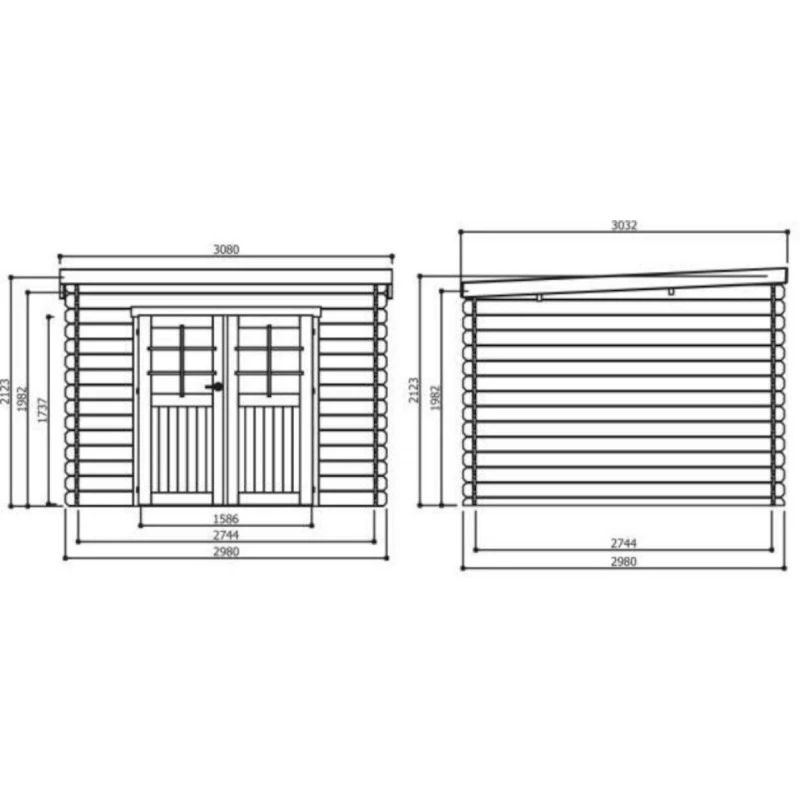 Abri De Jardin Brest 8,88m² En Bois Massif 28mm à Toit Monopente - SOLID 4 Abri De Jardin Brest 8,88m² En Bois Massif 28mm à Toit Monopente - SOLID – Image 2