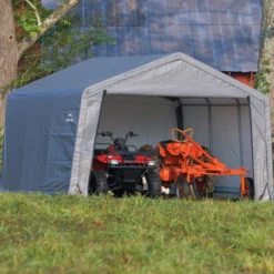 Abri De Jardin Démontable 13m² En Acier Et Polyéthylène Gris – Shelter Logic -Boutique De Jardin abri de jardin demontable 13m en acier et polyethylene gris shelter logic 3