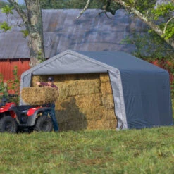 Abri De Jardin Démontable 13m² En Acier Et Polyéthylène Gris – Shelter Logic -Boutique De Jardin abri de jardin demontable 13m en acier et polyethylene gris shelter logic 5