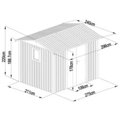 Abri De Jardin En Acier Galvanisé Roka 7,1m² + Kit D'ancrage - X-Métal -Boutique De Jardin abri de jardin en acier galvanise roka 71m kit d ancrage x metal 5