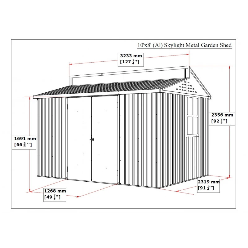 Abri De Jardin En Aluminium Gris Avec Puits De Lumière 7,27m² + Kit Fondation - DURAMAX 4 Abri De Jardin En Aluminium Gris Avec Puits De Lumière 7,27m² + Kit Fondation - DURAMAX – Image 2