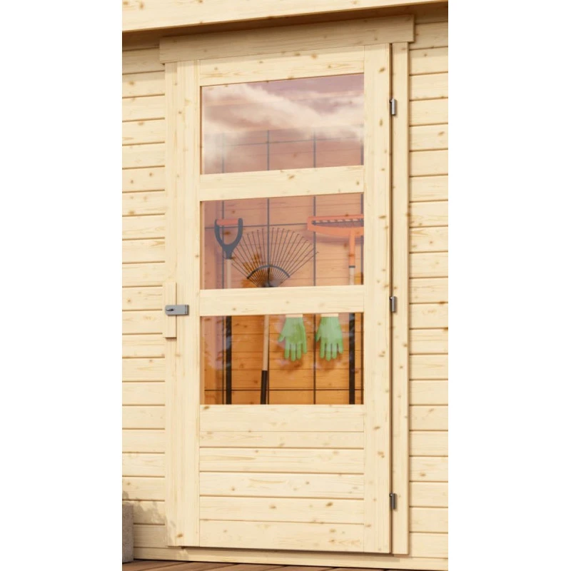 Abri De Jardin En Bois 4,62m² Freiburg 2 Avec Appentis De 2,80 M - Karibu 8 Abri De Jardin En Bois 4,62m² Freiburg 2 Avec Appentis De 2,80 M - Karibu – Image 6