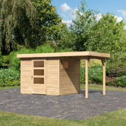 Abri De Jardin En Bois 5,25m² Avec Appentis De 1,50 M Freiburg 3 - Karibu