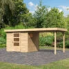 Abri De Jardin En Bois 5,25m² Avec Appentis De 2,80 M Freiburg 3 - Karibu -Boutique De Jardin abri de jardin en bois 525m avec appentis de 280 m freiburg 3 karibu