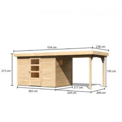 Abri De Jardin En Bois 6,55m² Avec Appentis De 2,40 M Freiburg 4 - Karibu -Boutique De Jardin abri de jardin en bois 655m avec appentis de 240 m freiburg 4 karibu 2