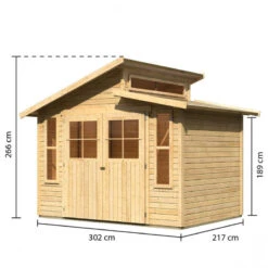 Abri De Jardin En Bois 6,55m² Avec Toit En Gradins - Grauburg 6 - Karibu -Boutique De Jardin abri de jardin en bois 655m avec toit en gradins grauburg 6 karibu 3