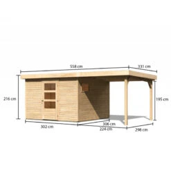 Abri De Jardin En Bois 9,24m² Freiburg 6 Avec Appentis De 2,40 M - Karibu -Boutique De Jardin abri de jardin en bois 924m freiburg 6 avec appentis de 240 m karibu 2