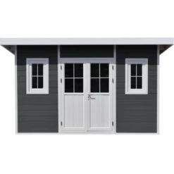 Abri De Jardin En Bois Composite 28mm Anthracite 14,90m² PREMIUM Toit Plat - Woodlife Garden -Boutique De Jardin abri de jardin en bois composite 28mm anthracite 1490m premium toit plat woodlife garden 2