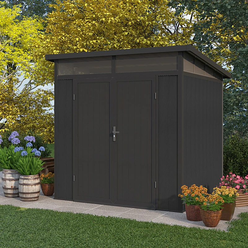 Abri De Jardin En Bois Composite 28mm Anthracite 5,28m² GORDON Skylight - Woodlife Garden 3 Abri De Jardin En Bois Composite 28mm Anthracite 5,28m² GORDON Skylight - Woodlife Garden