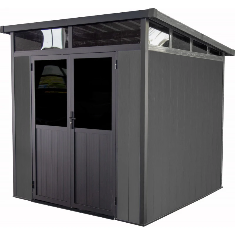 Abri De Jardin En Bois Composite 28mm Anthracite 5,28m² WINSTON Skylight - Woodlife Garden 3 Abri De Jardin En Bois Composite 28mm Anthracite 5,28m² WINSTON Skylight - Woodlife Garden