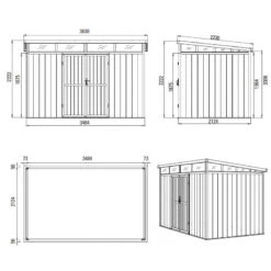 Abri De Jardin En Bois Composite 28mm Anthracite 8,09m² GORDON Skylight - Woodlife Garden 11 Abri De Jardin En Bois Composite 28mm Anthracite 8,09m² GORDON Skylight - Woodlife Garden -Boutique De Jardin abri de jardin en bois composite 28mm anthracite 809m gordon skylight woodlife garden 3