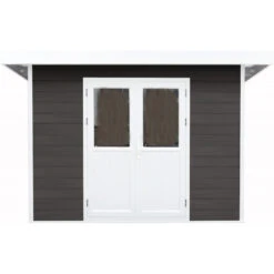 Abri De Jardin En Bois Composite 28mm Anthracite 9m² PREMIUM Toit Plat - Woodlife Garden -Boutique De Jardin abri de jardin en bois composite 28mm anthracite 9m premium toit plat woodlife garden 2